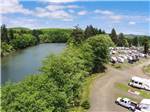 An aerial view of the RV sites and river at HOQUIAM RIVER RV PARK - thumbnail