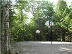 Basketball court surrounded by wilderness at MEREDITH WOODS 4 SEASON CAMPING AREA - thumbnail