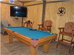 Pool table in game room at TEXAN RV RANCH - thumbnail