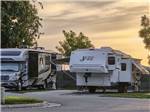 Travel trailer and fifth wheel backed in at BAKERSFIELD RIVER RUN RV PARK - thumbnail