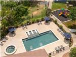 A drone shot of the pool at JETSTREAM RV RESORT PEARLAND - thumbnail