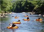 Kids in inner tubes floating in the creek at CEDAR CREEK RV & OUTDOOR CENTER - thumbnail