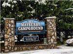 The front entrance sign at MAYBERRY CAMPGROUND - thumbnail