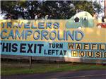 The front entrance sign at TRAVELERS CAMPGROUND - thumbnail