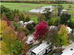 Aerial view of the RV sites and pond at HTR DOOR COUNTY - thumbnail