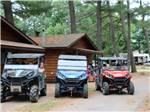Three ATVs in a line at SID TURCOTTE PARK CAMPING AND COTTAGE RESORT - thumbnail