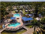 Aerial view of the swimming pools and concession stand at BLUEWAY RV VILLAGE - thumbnail