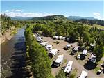 Aerial view over RV campground and stream at PAGOSA RIVERSIDE CAMPGROUND - thumbnail