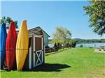 Boating shed and canoes near the lake at NESHONOC LAKESIDE - thumbnail