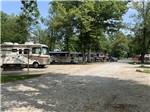 A row of motorhomes and trailers in paved sites at TERRE HAUTE CAMPGROUND - thumbnail