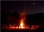 People surrounding a large bonfire at CASINI RANCH FAMILY CAMPGROUND - thumbnail