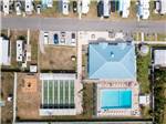 An overhead view of the recreation hall, pool, and shuffleboard courts at TAMIAMI RV PARK - thumbnail
