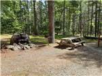 A bbq pit and bench next to a rock formation at NATURES CAMPSITES - thumbnail