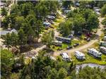 Aerial shot of campground with high, tall trees at RAYPORT CAMPGROUND - thumbnail