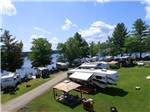 An aerial view of the campsites near the water at AUGUSTA-WEST LAKESIDE KAMPGROUND - thumbnail