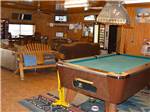 The pool table and recreation room at MINGO RV PARK - thumbnail
