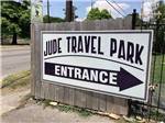 The entrance sign on a wood fence at JUDE TRAVEL PARK OF NEW ORLEANS - thumbnail