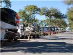 A row of RVs in sites at RIO BEND RV & GOLF RESORT - thumbnail