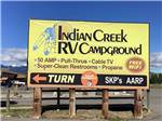 The front entrance billboard at INDIAN CREEK RV PARK & CAMPGROUND - thumbnail