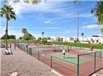 Campers playing pickleball on multiple courts at VIEWPOINT RV & GOLF RESORT - thumbnail