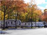 A row of RVs in the fall at CHERRY HILL PARK - thumbnail