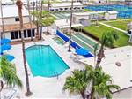 An overhead view of the swimming pool at CASA DEL VALLE RV RESORT - thumbnail