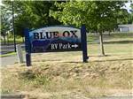 Sign at entrance to RV park at BLUE OX RV PARK - thumbnail