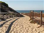A sandy path leading to the beach at MARINA DUNES RV RESORT - thumbnail