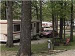 A gravel RV site under trees at RUSTIC TRAILS RV PARK - thumbnail