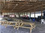 Patio area with picnic tables at DAD'S BLUEGRASS CAMPGROUND - thumbnail