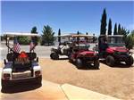 Campground with four golf carts at ELEPHANT BUTTE LAKE RV RESORT - thumbnail