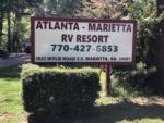 The front entrance sign at ATLANTA-MARIETTA RV PARK - thumbnail