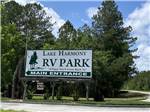 The large front entrance sign at LAKE HARMONY RV PARK AND CAMPGROUND - thumbnail