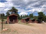 A line of rustic rental cabins at ELK MEADOW LODGE AND RV RESORT - thumbnail