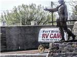 One of the statues in front at FORT BRIDGER RV PARK - thumbnail