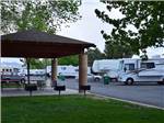 Patio and RVs and trailers at SILVER SAGE RV PARK - thumbnail