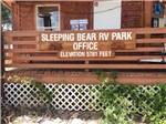 Sign for office and elevation at SLEEPING BEAR RV PARK & CAMPGROUND - thumbnail