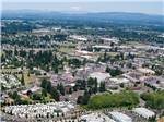 Aerial view of campground and surrounding town at VAN MALL RV PARK - thumbnail