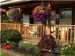 Hanging flowers and porch outside main building at BELLINGHAM RV PARK - thumbnail