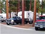 Row of RV trailers in campsites at EAGLE LAKE RV PARK - thumbnail