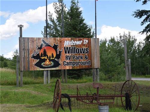 The front entrance sign at THE WILLOWS RV PARK & CAMPGROUND
