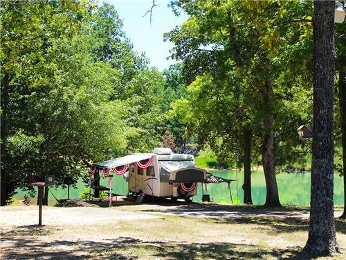 Trailer on the lake at THOUSAND TRAILS CHEROKEE LANDING