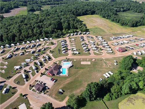 An aerial view of the campsites at CAMP TURKEYVILLE RV RESORT