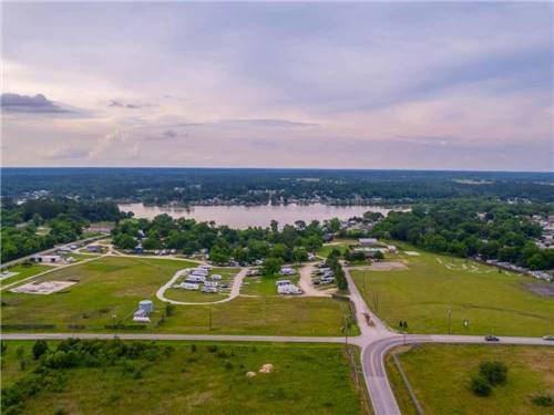 Aerial view of the campground at WATER'S EDGE RV RESORT