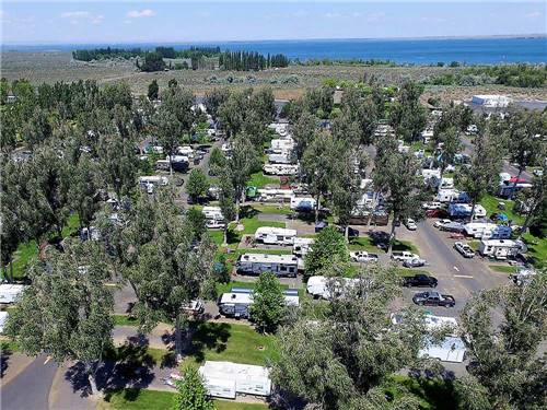 Aerial view over campground at O'SULLIVAN SPORTSMAN RESORT (CAMPING RESORT)