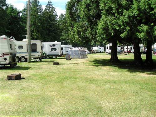 Trailers and RVs camping at THOUSAND TRAILS CULTUS LAKE