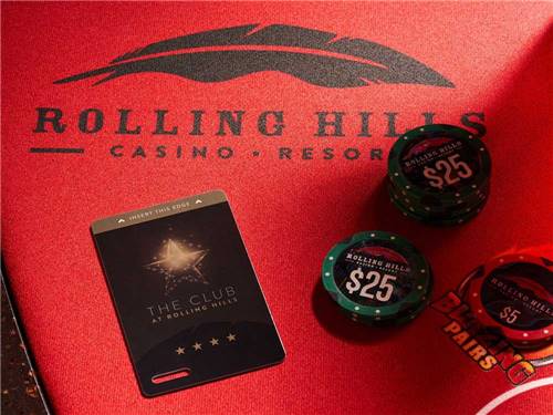 The Club card and poker chips at THE RV PARK AT ROLLING HILLS CASINO AND RESORT