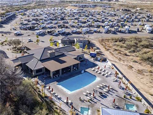 An aerial view of the swimming pool at VERDE RANCH RV RESORT