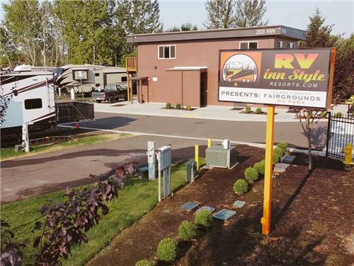 The front entrance and sign at CLARK COUNTY FAIRGROUNDS RV PARK AND STORAGE