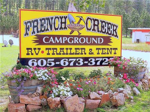 The front entrance sign at FRENCH CREEK RV PARK AND CAMPGROUND